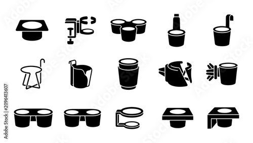 Obraz na plátně Kitchen Utensils and Gadgets Vector Icons Set, Cooking Tools and Equipment Colle