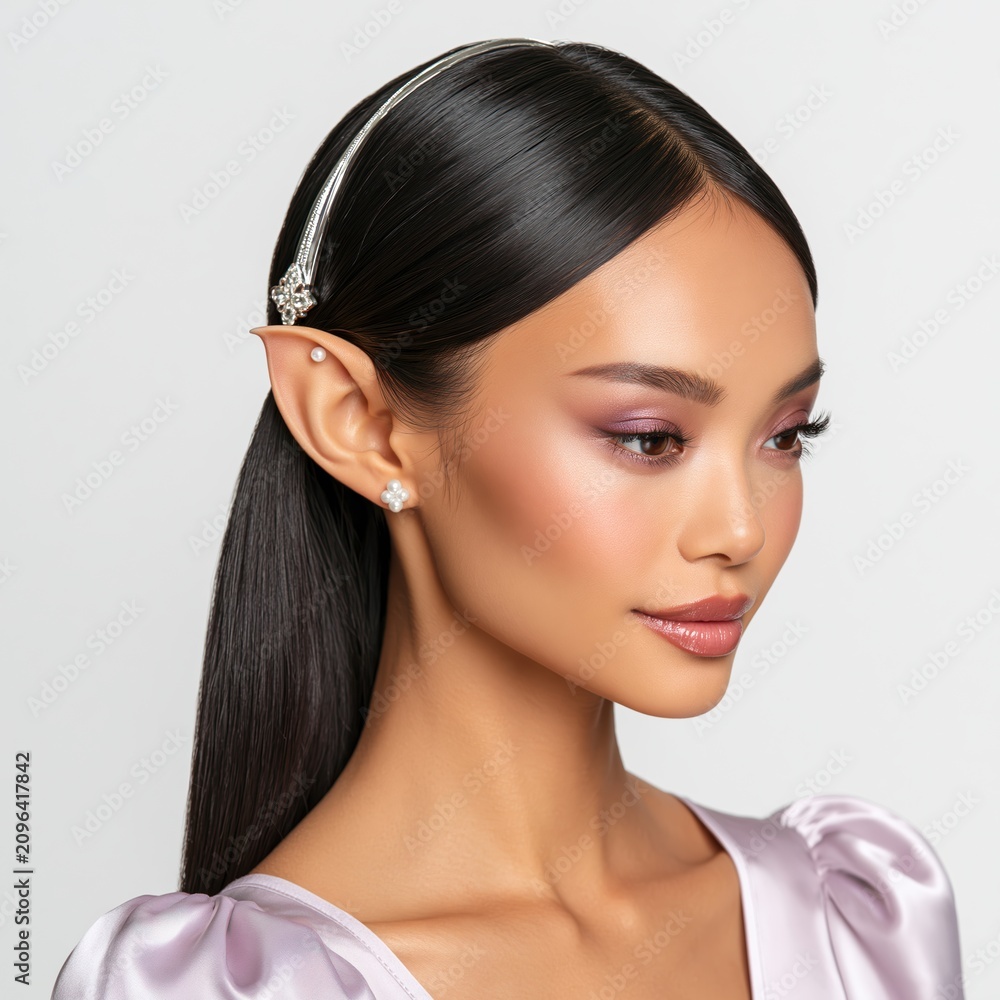 Obraz premium Elegant Portrait of a Glamorous Model