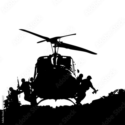 Foto Helicóptero descargando tropas
