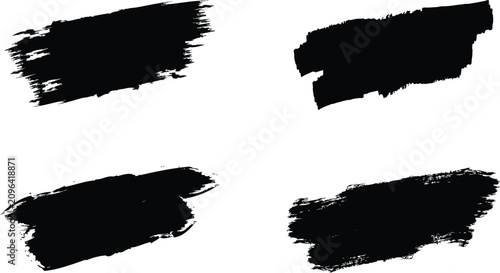 Bild auf Leinwand Black brush strock set on  white background