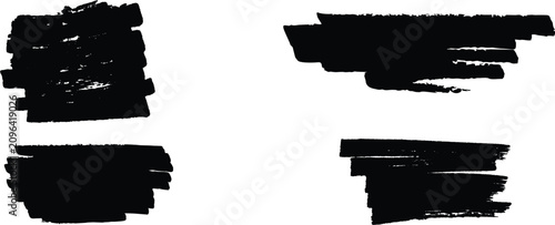 Black brush strock set on  white background