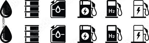 Bild auf Leinwand Fuel energy oil gas station pump vector illustration