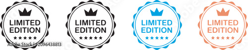 Foto Limited edition badge icon set featuring decorative labels representing exclusive product marking, special offers, promotional campaigns and premium marketing concepts in modern vector styles