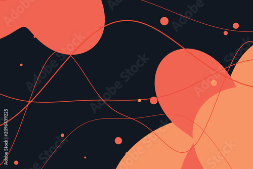 Foto Vibrant organic fluid forms on dark gradient background, abstract shapes