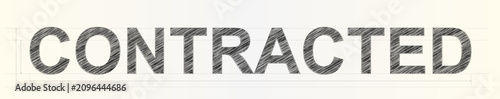 Canvas-taulu A unique hand drawn sketch style rendering of the word CONTRACTED ideal for busi