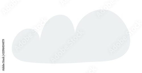 Cute little fluffy cumulus cloud, rain cloud illustration isolated. Cloudy we...