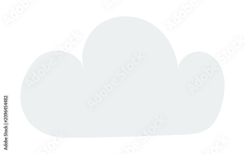 Cute little fluffy cumulus cloud, rain cloud illustration isolated. Cloudy we...