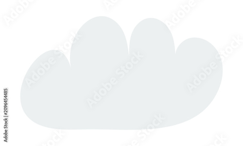 Cute little fluffy cumulus cloud, rain cloud illustration isolated. Cloudy we...