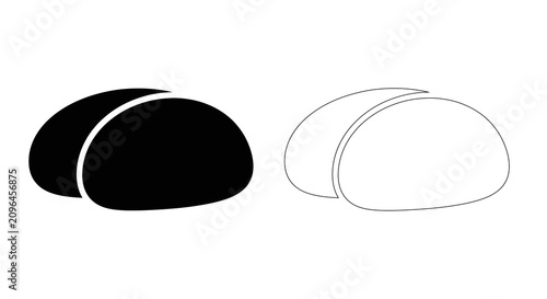 Bild auf Leinwand Macaron duo a black and white illustration of french pastries for confectionery