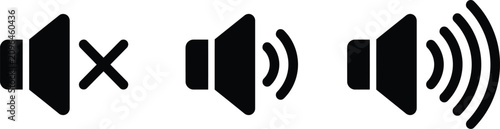 Photos Black sound icons with different volumes