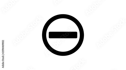Photos Black circle with a horizontal bar prohibition symbol on white background