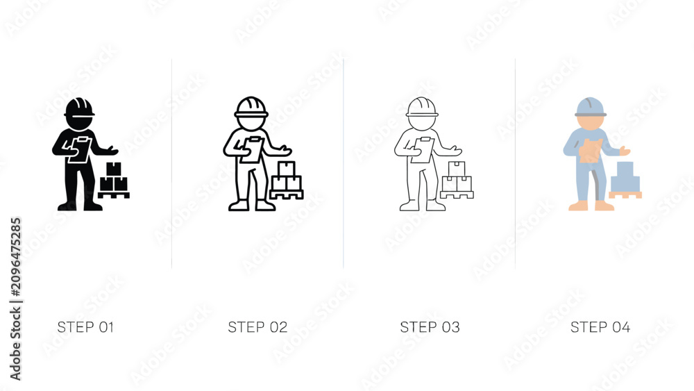 Fototapeta premium Cargo Handling Worker Icon