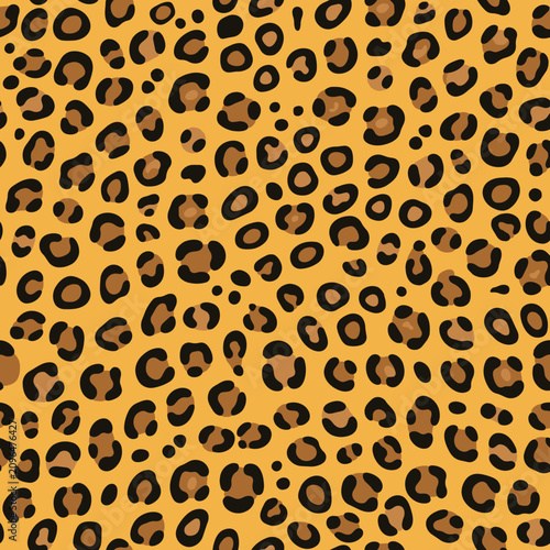 Seamless leopard print. Vector animal skin texture background