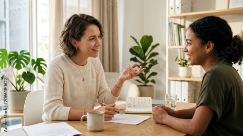 Professional Women Engage In Collaborative Discussion Indoors