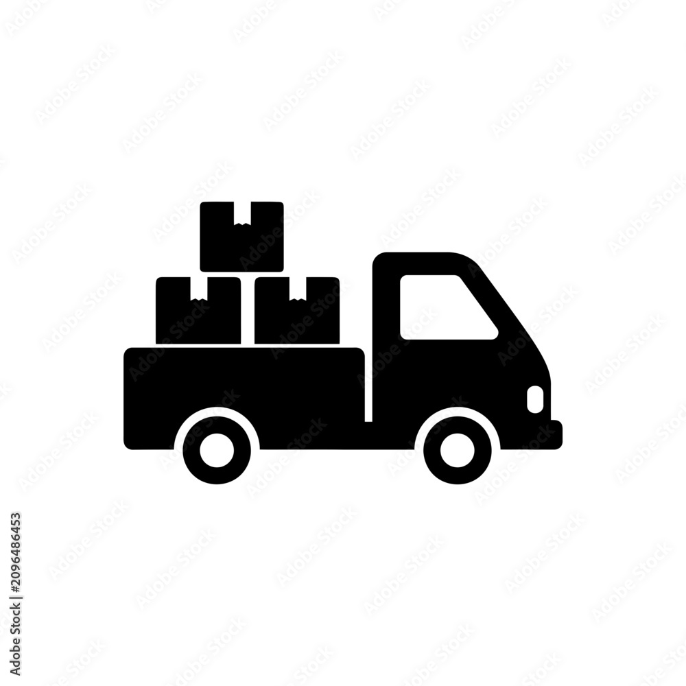 Fototapeta premium Small delivery truck concept icon
