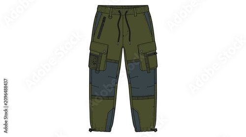 Bild auf Leinwand Cargo pants fashion illustration flat vector design on white background