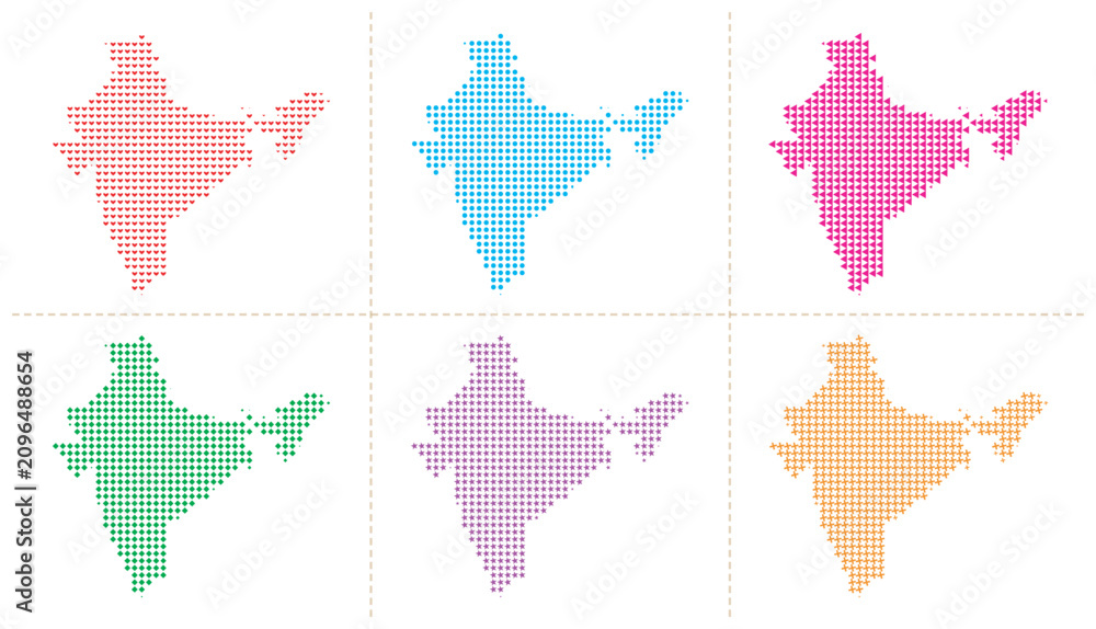Fototapeta premium India map vector illustration, india country map concept in various colors.