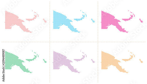 Cuadro en lienzo Papua new guinea map constructed with various colorful geometric shapes vector illustration