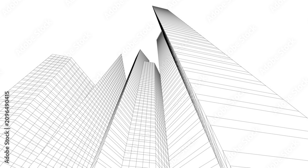 Naklejka premium architecture building abstract vector illustration