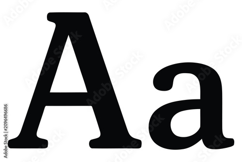 Foto Uppercase and lowercase letter a typography symbol with alphabet typography char