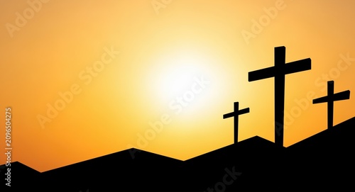 Canvastavla cross on sunset