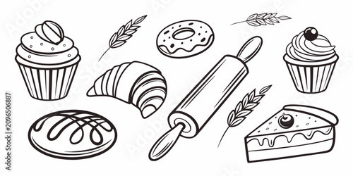 Canvastavla Vintage kitchen tools, recipe book, and food whisk