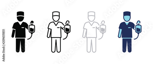 Fotografie Medical professionals holding blood donation bags set