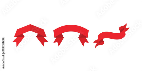 Set of red ribbons