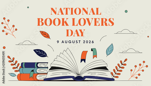 Foto Decorative graphic illustration celebrating the annual national book lovers day
