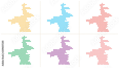 Bild auf Leinwand Chongqing map silhouette made of colorful icons set vector illustration decorative design