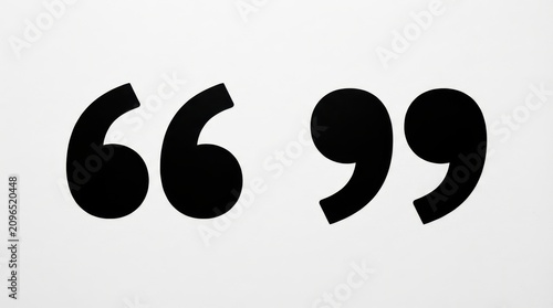 Large black quotation marks isolated on white background
