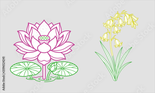 Modern floral vector illustration collection featuring elegant flowers, leaves, and botanical elements. Perfect for logo design, branding, invitations, wedding stationery, packaging, textile prints