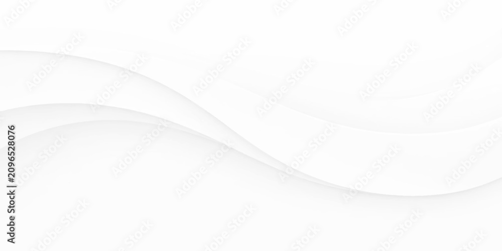 Fototapeta premium Abstract white layered wave background with smooth paper cut 3d curves, subtle overlapping depth, soft shadows and clean minimalist luxury style for modern creative banners and layouts.