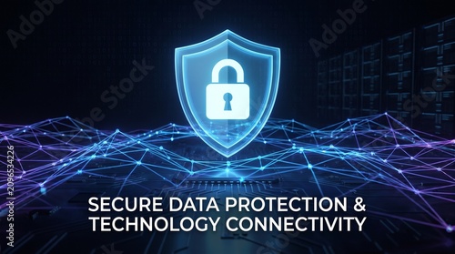 Glowing blue shield with padlock over circuit board evoking cybersecurity, data protection, and digital resilience.