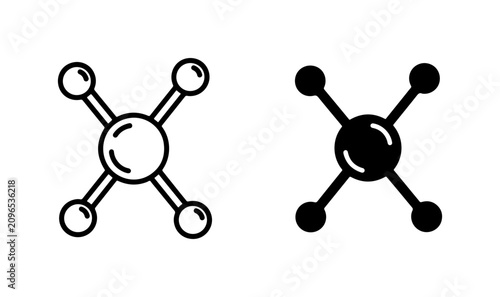 Foto Molecular Structure Icons, Atom Symbol Vector Graphics, Chemical Bond Science Ic