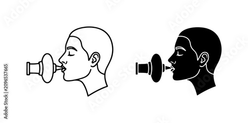 Konstfotografi Medical Spirometer Test, Pulmonary Function, Respiratory Health Icons