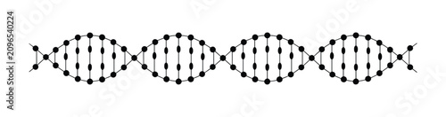 Schilderij op canvas DNA Double Helix Structure: A precise graphic representation of the DNA double helix, showcasing the intricate molecular structure vital for genetics and life science