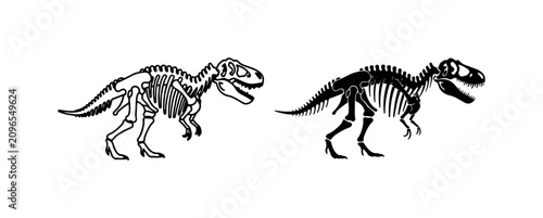 Foto Dinosaur Skeletons, Prehistoric Animal Anatomy, Fossil Remains, Paleontology Ill