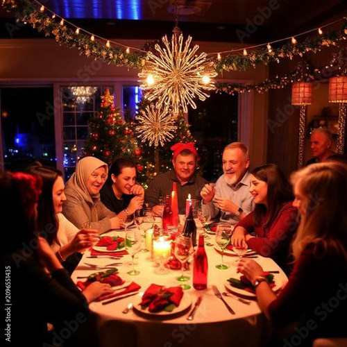 group of people celebrating Christmas 
