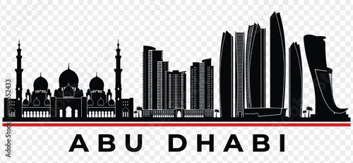 Photos Abu dhabi city skyline silhouette, united arab emirates