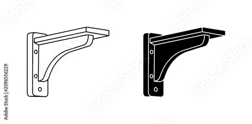 Tableau sur toile Shelf Brackets, Wall Mount Supports, Decorative Corbel Designs, Vector Icons