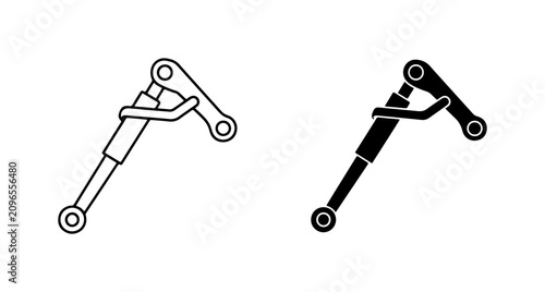 Tableau sur toile Shock Absorber Vector Icons, Suspension System Components, Automotive Parts, Mec