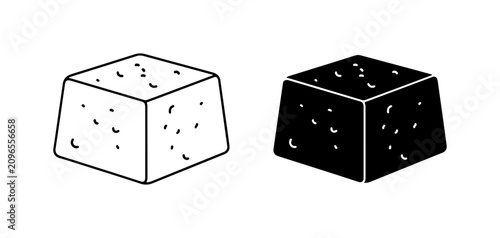 фотографія Cube Icons, Minimalist Food Shapes, Sweet Treats, Sugar Cubes, Vector Graphics