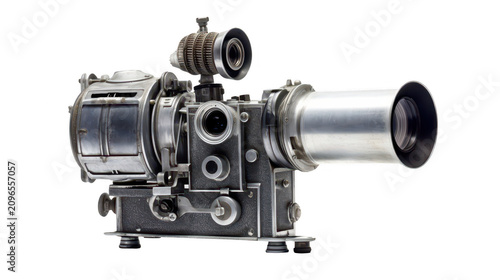 Vintage Movie Camera on transparent background