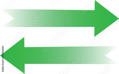 Foto Green Arrows Pointing Opposing Directions