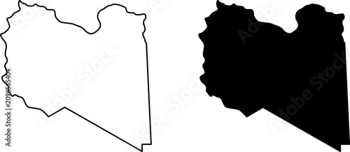 фотографія Libya map outline and silhouette