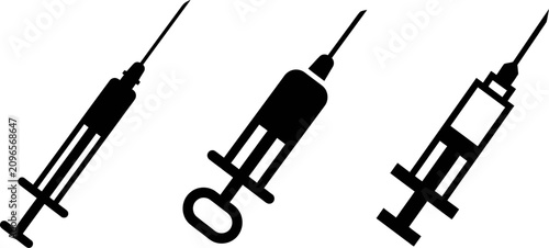 Photos Medical syringes illustration set injection tools for healthcare and vaccination