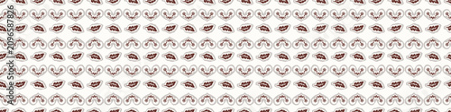 Photos Hand drawn folk art leaf seamless border pattern