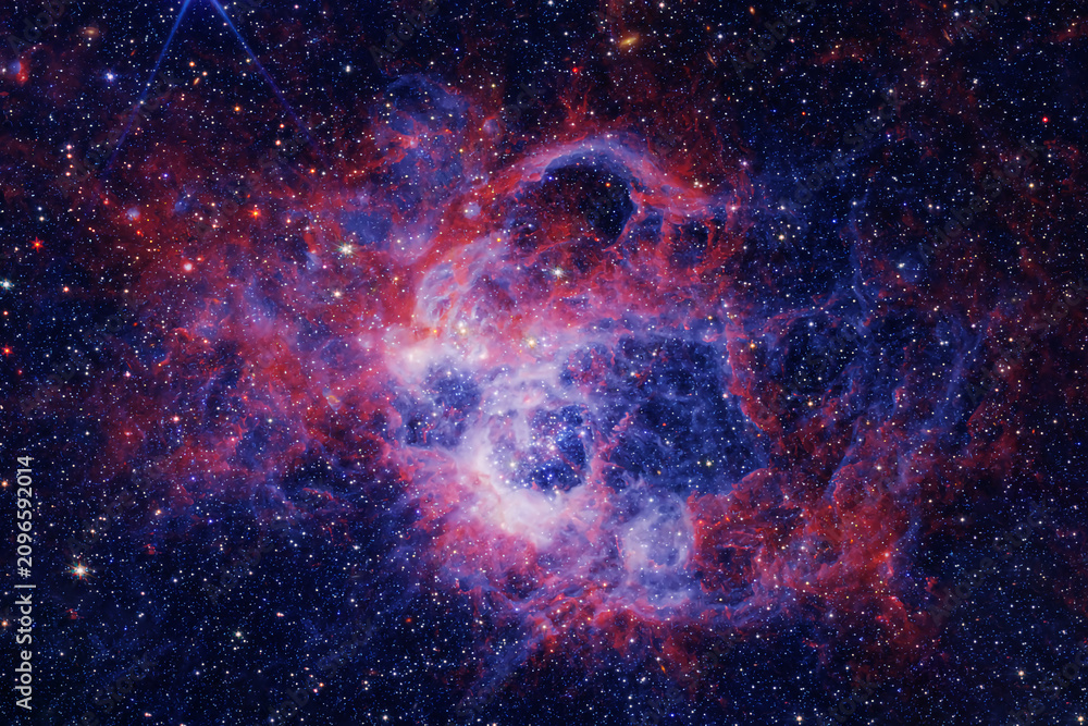 Fotografie Vibrant cosmic nebula glows in deep space