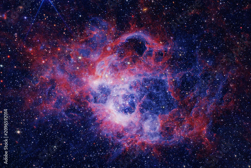 фотографія Vibrant cosmic nebula glows in deep space